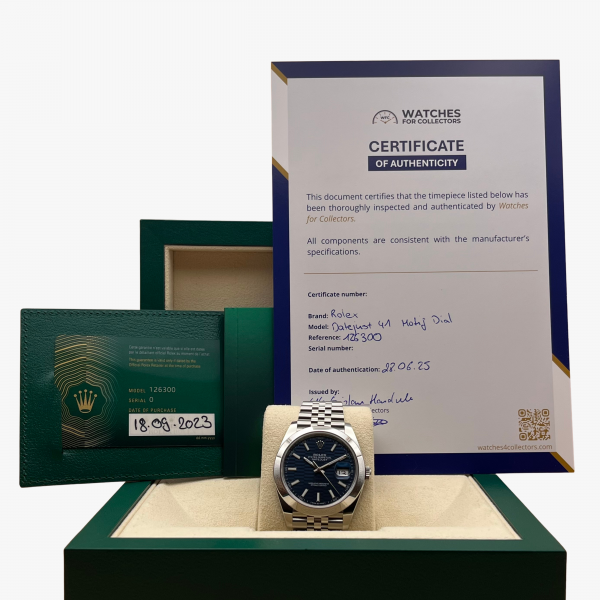 Rolex Datejust 41 Blue Motif Dial - Ref.: 126300 - Box + Papers – Bild 9